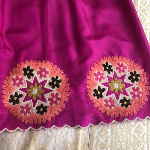 Phoebe Couture Magenta Embroidered Silk Dress - Picture 2 of 5